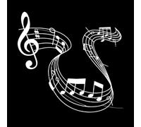 Abstract Musical compositions Fine Carving Decals 54.6x57.5cm It Won't Fall Off White