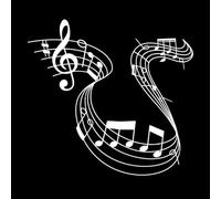 Abstract Musical compositions Set Wall Decals 42x44.6cm Waterproof White