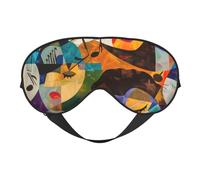 Abstract Musical Faces Sleep Mask, Eye Masks for Sleep Double-Sided, Sleep Masks for Women Men, Blackout Eye Covers for Sleeping, Travel