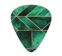 Abstract Nature - Emerald Green,12 Pcs Guitar Pick,3 Different Thickness Plectrums for Acoustic Guitar Bass Ukulele (0.46mm 0.96mm 0.71mm)