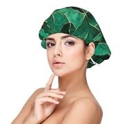 Abstract Nature - Emerald Green,Adjustable Silk Hair Wrap Adult's Satin Sleeping Cap Hair Women's Elastic Sleep Bonnet