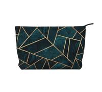 Abstract Nature Emerald Green, Cosmetic Bag Corduroy Makeup Bag Portable Travel Toiletry Bag