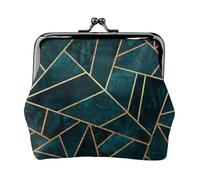 Abstract Nature Emerald Green, PU Leather Coin Purse, Small Wallets, Change Pouch with Kiss Lock Clasp Buckle, Change Purse