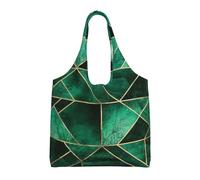 Abstract Nature - Emerald Green,Reusable Tote Bags Grocery Bags Large Capacity Canvas Shopping Shoulder bag