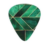 Abstract Nature Emerald Green Shams,12 Pcs Guitar Pick,3 Different Thickness Plectrums for Acoustic Guitar Bass Ukulele (0.46mm 0.96mm 0.71mm)