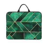 Abstract Nature Emerald Green Shams, 14 Inch Laptop Sleeve, Notebook Bag Laptop Case Sleeve Briefcase with Handle