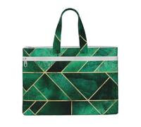 Abstract Nature Emerald Green Shams,Canvas Document Bag Zipper File Tote Bag Handbag Briefcase for School Office