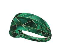 Abstract Nature Emerald Green Shams,Sports Sweatband for Unisex Multi Headband Elastic Exercise Hairband
