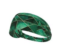 Abstract Nature - Emerald Green,Sports Sweatband for Unisex Multi Headband Elastic Exercise Hairband