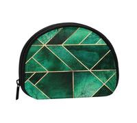 Abstract Nature - Emerald Green, Women's Storage Bag Shell Makeup Bag Small Coin Purse Shell Change Pouch