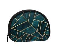 Abstract Nature Emerald Green, Women's Storage Bag Shell Makeup Bag Small Coin Purse Shell Change Pouch