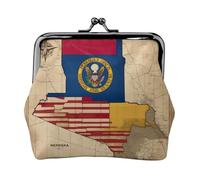 Abstract Nebraska Flag Map02 Print Vintage Leather Change Purse Elegant Small Coin Purse for Women Coin Pouch Wallet Mini