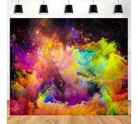 Abstract Nebula Background, Colorful Outer Space Cloud Landscape, Moon, Earth Bok Photo Background 300x200cm