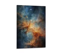 Abstract Nebula Canvas Wall Art, Fantasy Space Nature Landscape Painting on Textured Canvas Prints Picture Poster for Living Room Bedroom Home Wall Decoration Artwork Frame 12x18inch(30x45cm)
