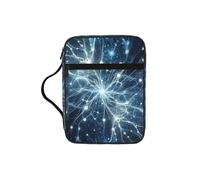 Abstract-Neurons Bible Cover Case with Handle, Water-Resistant Oxford Fabric Bible Bag Organizer with Zipper Pockets for Church