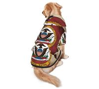 Abstract Nevada State Flag Map Dog Hoodie for Medium Large Dogs, Warm Soft Pet Sweatshirt, Easy to Wear Jumper Clothes