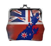 Abstract New Zealand Flag Map04 Print Change Purse Women's Coin Purse Small Pouches with Kiss Lock,for Coins Cards Small Items