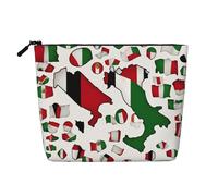 Abstract Nice Italian Flag Patterns Map01 Print Makeup Bag Cosmetic Bag for Women Large Capacity Travel Makeup Bag Zipper Pouch