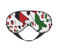 Abstract Nice Italian Flag Patterns Map01 Print Sleep Eye Mask Block Out Light,Fashion Blindfold for Women Men Plane Travel Nap