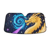Abstract Night Sky Star Yellow Dragon Sun Shield for car Foldable heatshield Sun Shade tapa sol para Autos