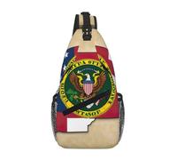 Abstract North Dakota State Flag Map02 Crossbody Sling Bag Crossbody Shoulder Chest Bag Shoulder Strap Waist Fanny Pack Men Women