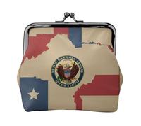 Abstract North Dakota State Flag Map03 Print Change Purse Women's Coin Purse Small Pouches with Kiss Lock,for Coins Cards Small Items