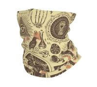 Abstract Occultism Satanism And Witchcraft Vintage Balaclava 26X30Cm Universal Hair Band Non-Slip Face Cover For Skiing Climbing Running