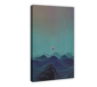 Abstract Ocean Landscape - Minimalist Surreal Horizon, Waves And Sunlight Canvas Poster Bedroom Decor Landscape Office Room Decor Gift 20x30inch(50x75cm)