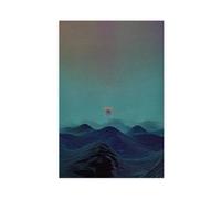 Abstract Ocean Landscape - Minimalist Surreal Horizon, Waves And Sunlight Canvas Poster Wall Art Decor Print Picture Paintings for Living Room Bedroom Decoration 16x24inch(40x60cm)