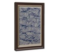 Abstract Ocean Wave Blue Line Art Canvas Poster Bedroom Decor Landscape Office Room Decor Gift 20" L X 30" W