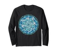 Abstract Ocean Wave Swirl Mandala Water Flow Art Long Sleeve T-Shirt
