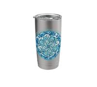 Abstract Ocean Wave Swirl Mandala Water Flow Art Stainless Steel Insulated Tumbler