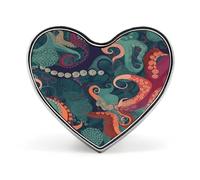 Abstract Octopus Button Pin Design Your Own Personalized Pin Cute Button Badge Exquisite Heart Badge Fashion Brooch Metal Decorative Lapel Pins for Hat Clothes Backpack