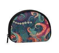 Abstract Octopus Coin Purse Personalized Coin Bag for Women Men Change Purse Small Wallets with Zipper Mini Shell Coin Pouch Outdoor Shopping Change Storage Bag Handbags Gifts