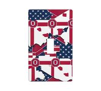 Abstract Ohio State Flag MAP 04 Print Switch Plate Covers,1 Gang Wall Plate Single Toggle Light Switch Cover Plate