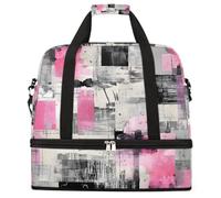 Abstract Oil Painting Foldable Travel Duffel Bag Expandable Gym Bag with Shoe Compartment Large Capacity Weekender Bag Carry On Tote Bag for Travel Sports Overnight Trips