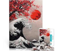 Abstract oil painting of japanese Great WaveAdults Puzzles 1000 Piece Jigsaws Stress Relief Toys Gifts Ideas 38x26cm