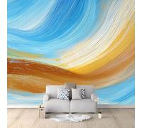 Abstract Oil Painting Texture Modern Dynamic Wall Mural Wallpaper 300 x 210 cm, Blue Printed Wall Covering Backdrop, Large Wall Art Decor for Home Office, Bedroom & Living Room