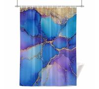 Abstract Ombre Blue Purple Marble Shower Curtain for Bathroom, Modern Art Waterproof Cloth Fabric Bathroom Accessories Set with 12 Rust Proof Plastic Hooks, 66” x 72”