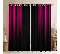 Abstract Ombre Curtains Kids Girls Boys Teens Peach Red and Black Window Curtains for Bedroom Living Room,Gradient Window Treatment W66*L72 Inch