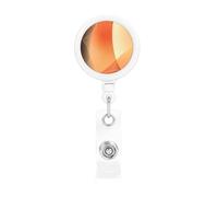 Abstract Orange and Brown Pattern, Retractable Badge Holder,Badge Reels Holder with ID Clip Alligator Clip