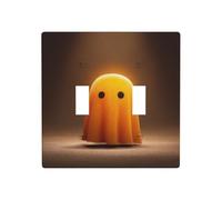 Abstract Orange Ghost Double Gang Toggle Light Cover Wall Plate Switch Decor Standard Size - 11.4x11.4cm