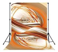 Abstract Orange White Lines Backdrop for Photography, 5x7 FT | Seamless Background For Studio, Polyester Fabric, Roller Pocket On Top, Non Reflective Photo Backdrop Curtain For Photoshoot