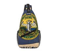 Abstract Oregon State Flag Map03 Crossbody Sling Bag Crossbody Shoulder Chest Bag Shoulder Strap Waist Fanny Pack Men Women