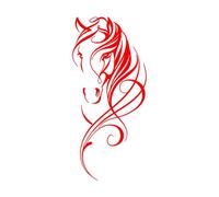 Abstract Ornament Horse Head Pet Animal Wall Decals 42x91.8cm Easy Installation Large red