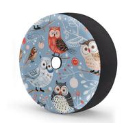 Abstract Owls Birds Spare Tire Cover 17 In