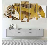 Abstract Pablo Picasso Cat Beating Birds 5 Pieces Panel Canvas Wall Art Decoration
