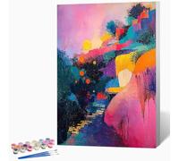 Abstract Paint by Numbers for Adults Colorful Paint by Numbers Kits, Hobbies for Adults Women, DIY Acrylic Pigment Color Oil Drawing Kits Wall Art for Room Decor 40x53in (Without Frame) -LKF0790U9