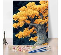 Abstract Paint by Numbers for Adults, DIY Paint by Numbers Tree, Canvas Oil Painting Kit with 3 Paintbrushes, Acrylic Pigment Drawing Paintwork for Gifts for Women 8x12 inch Without Frame -XY839