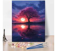 Abstract Paint by Numbers for Adults, DIY Paint by Numbers Tree, Canvas Oil Painting Kit with 3 Paintbrushes, Acrylic Pigment Drawing Paintwork for Gifts for Women 28x38 inch Without Frame -XY80Q